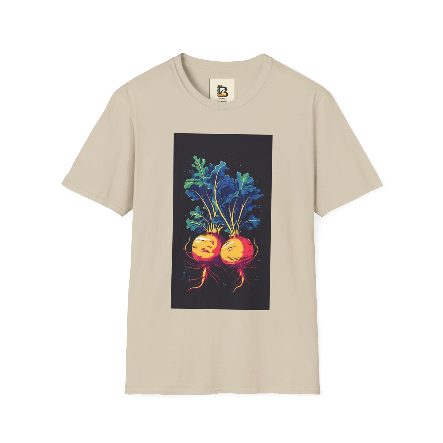 Fresh Organic Turnip Vegetable Vertical Trendy Illustration