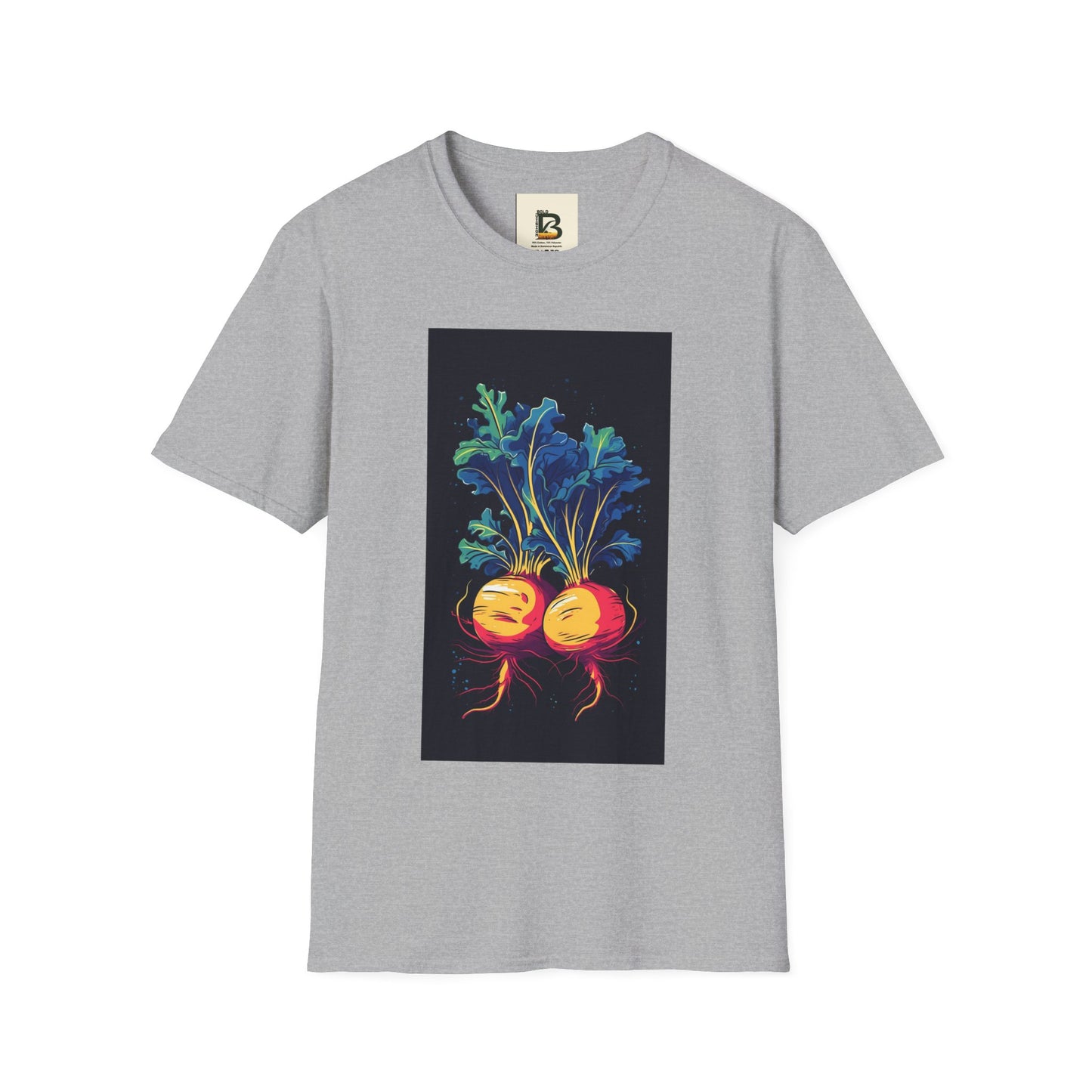 Fresh Organic Turnip Vegetable Vertical Trendy Illustration