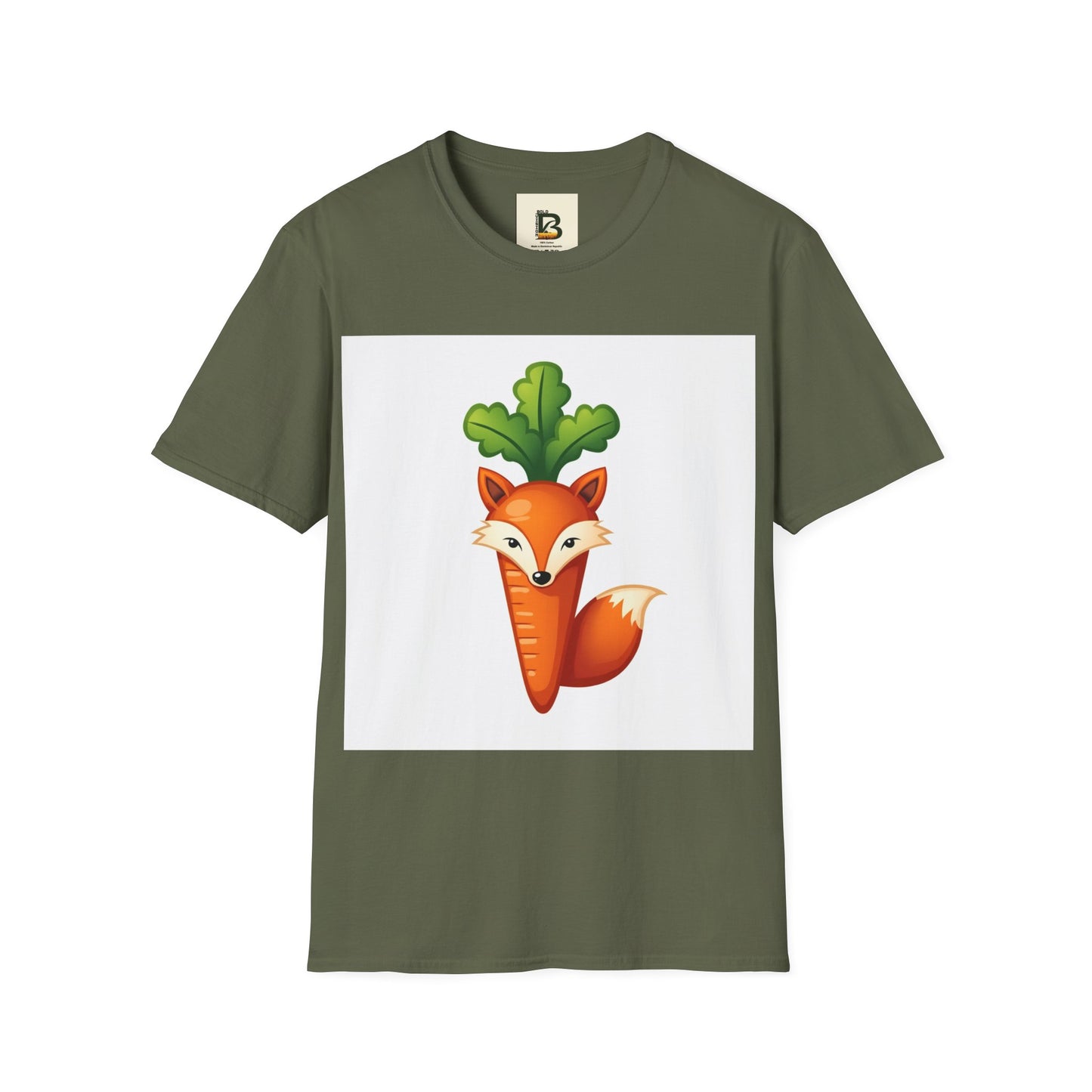 A drawing of a vegetable with a face and a smiling face.