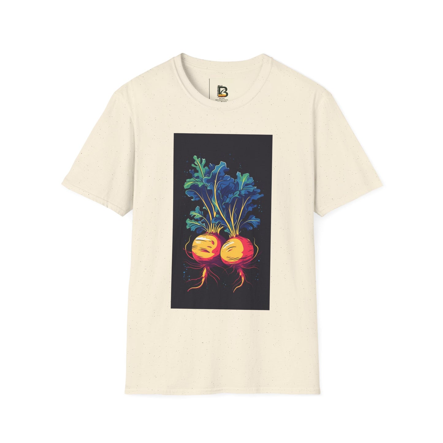 Fresh Organic Turnip Vegetable Vertical Trendy Illustration