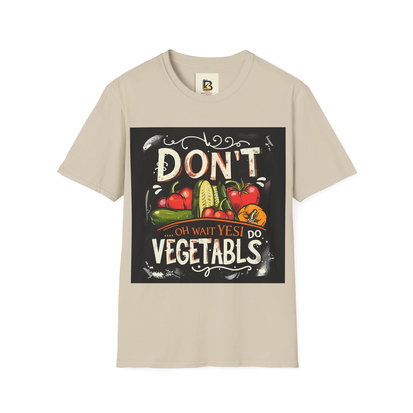 A chalkboard-style illustration featuring various vegetables