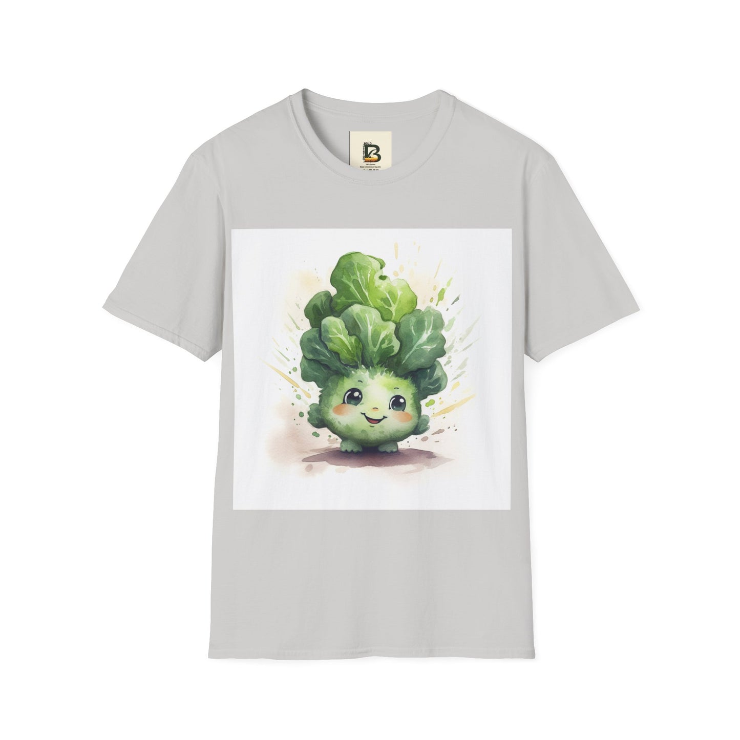 A cartoon of a kale with eyes and a smile on it