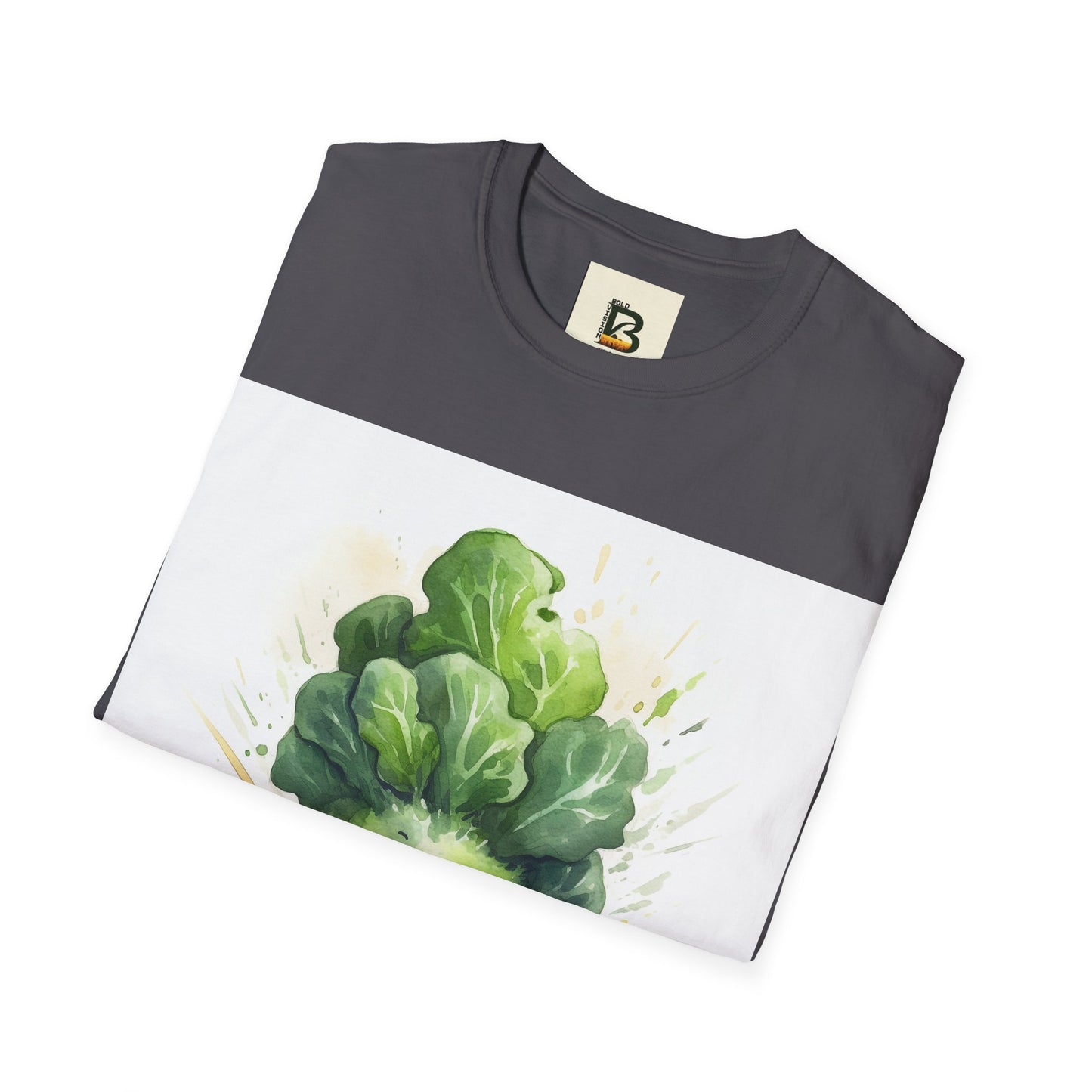 A cartoon of a kale with eyes and a smile on it