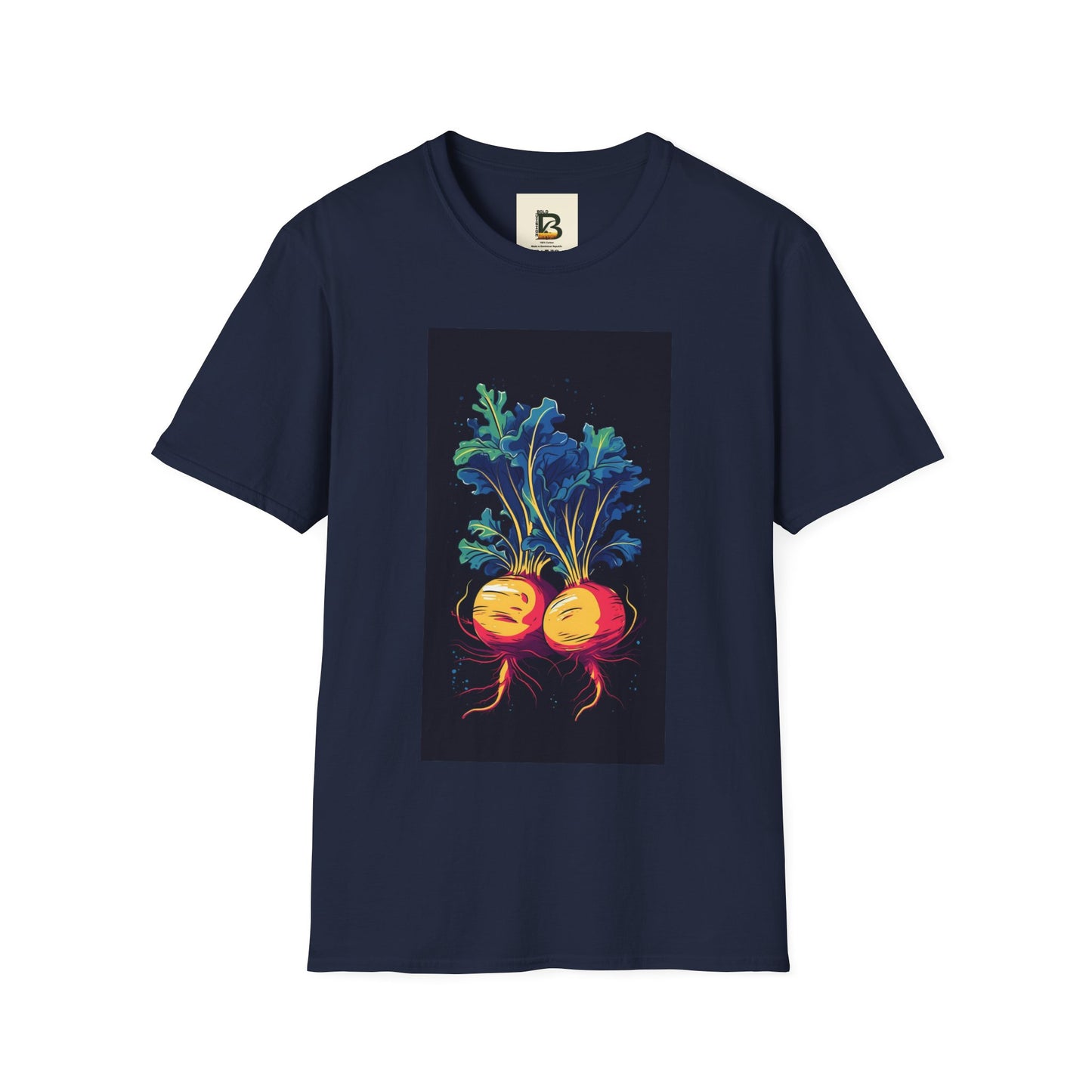 Fresh Organic Turnip Vegetable Vertical Trendy Illustration
