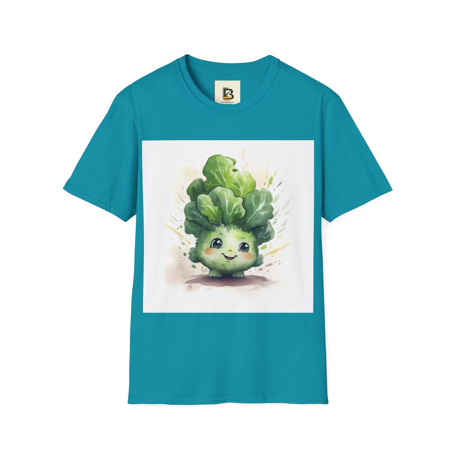 A cartoon of a kale with eyes and a smile on it