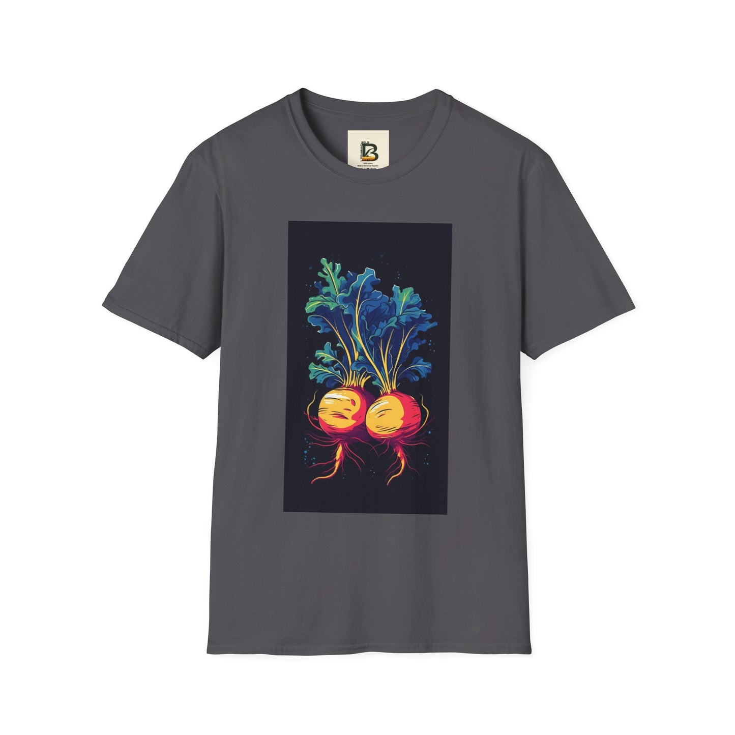 Fresh Organic Turnip Vegetable Vertical Trendy Illustration