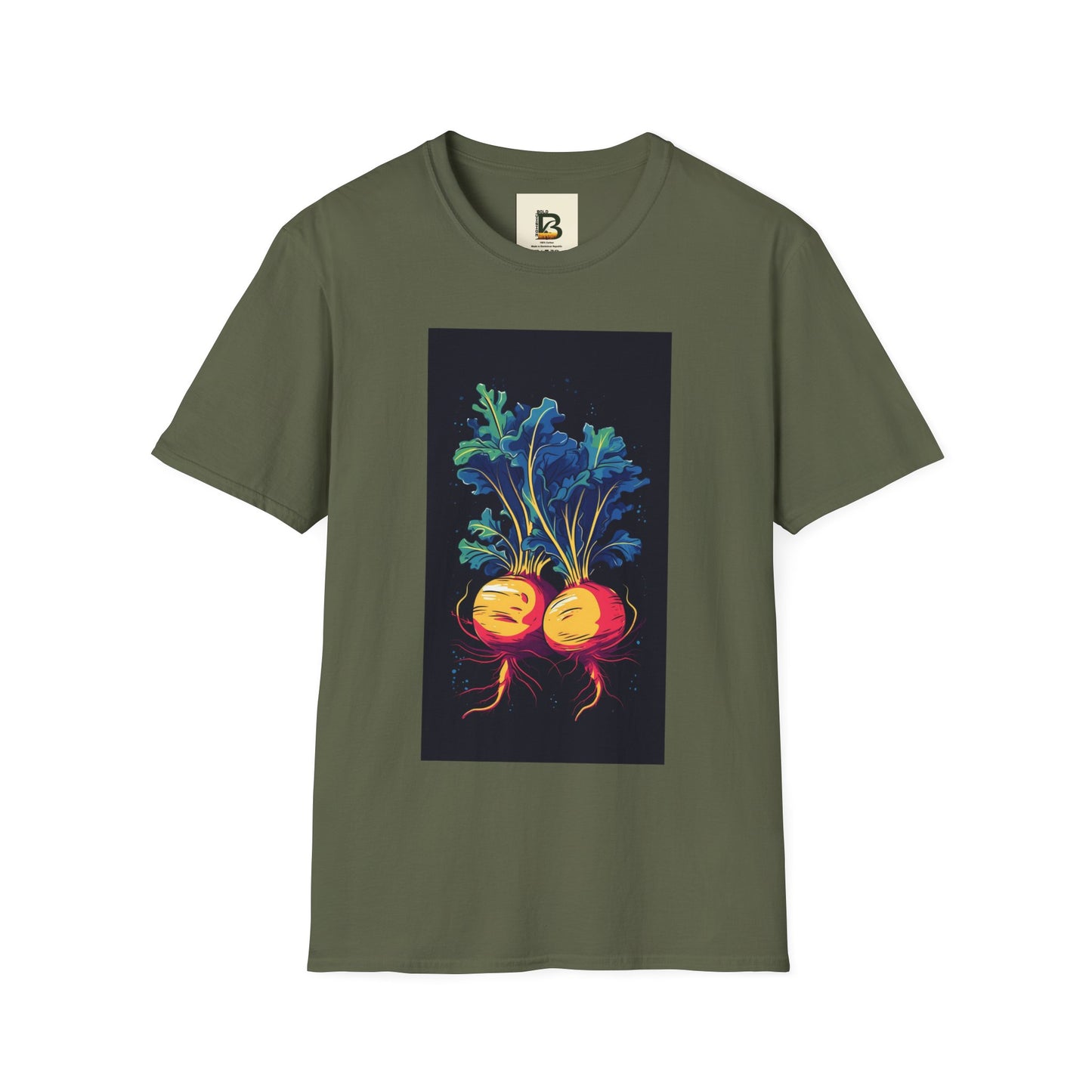 Fresh Organic Turnip Vegetable Vertical Trendy Illustration
