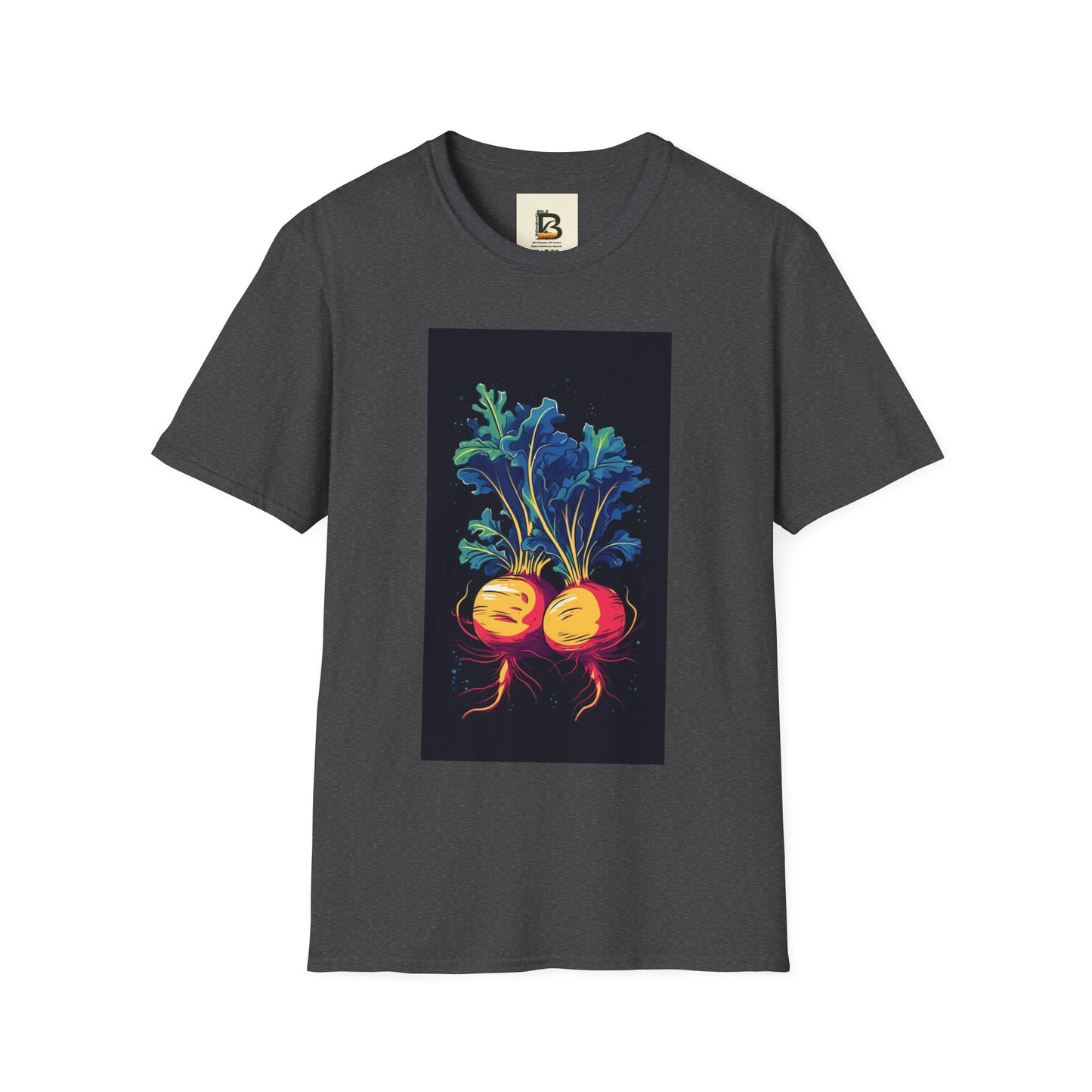 Fresh Organic Turnip Vegetable Vertical Trendy Illustration
