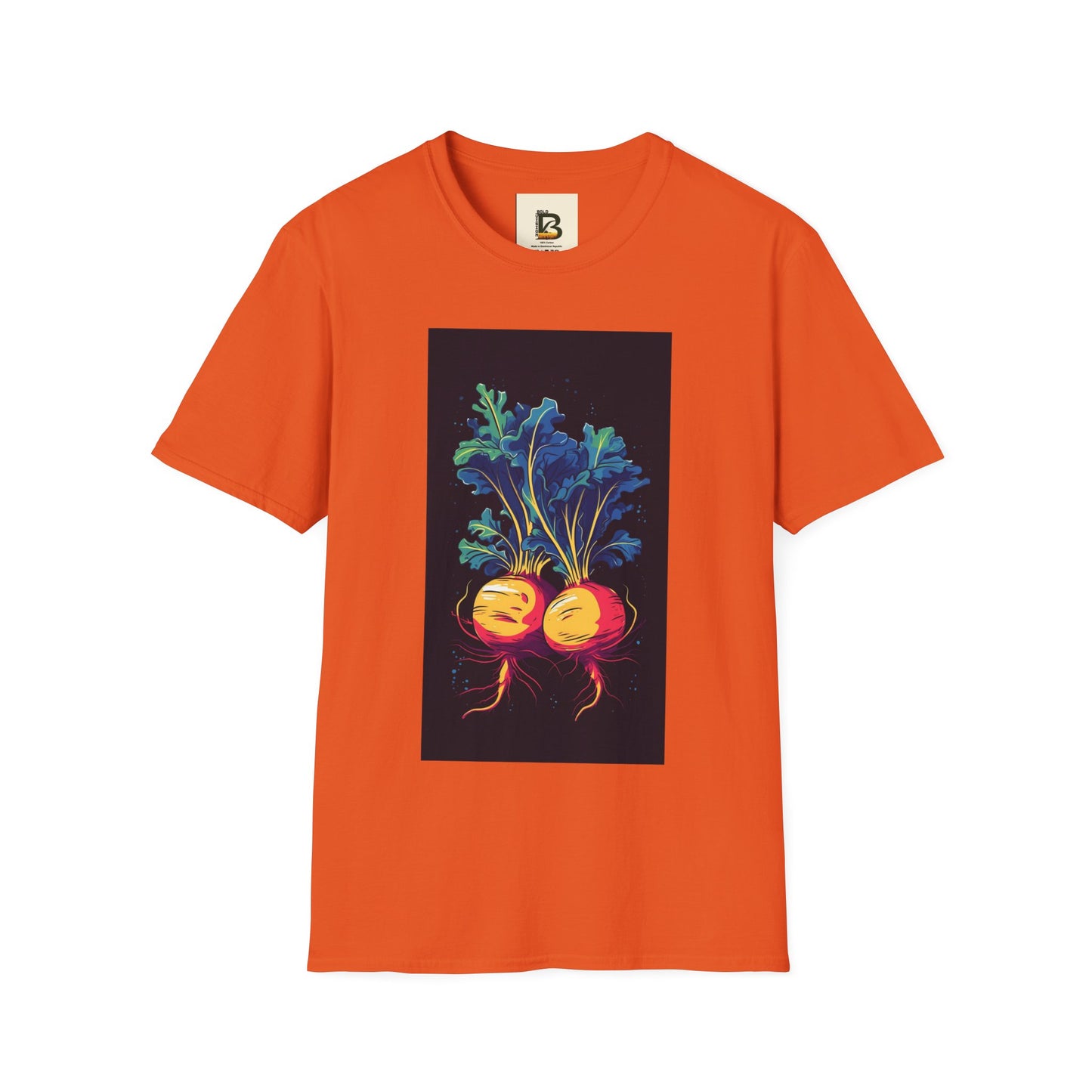 Fresh Organic Turnip Vegetable Vertical Trendy Illustration
