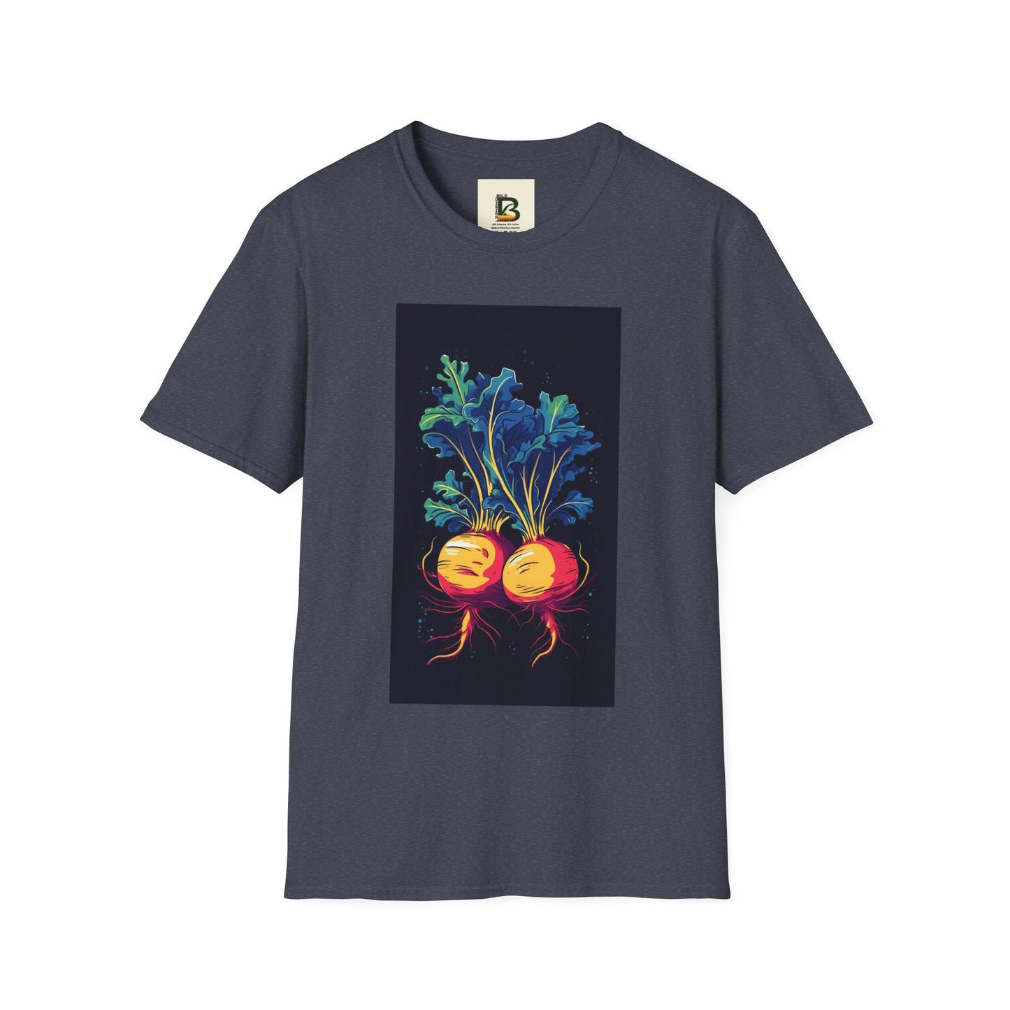 Fresh Organic Turnip Vegetable Vertical Trendy Illustration