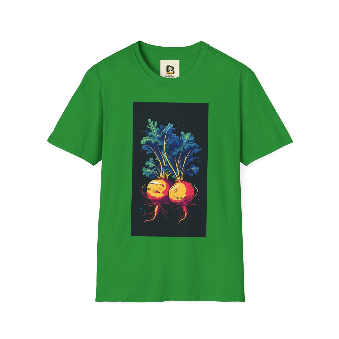 Fresh Organic Turnip Vegetable Vertical Trendy Illustration