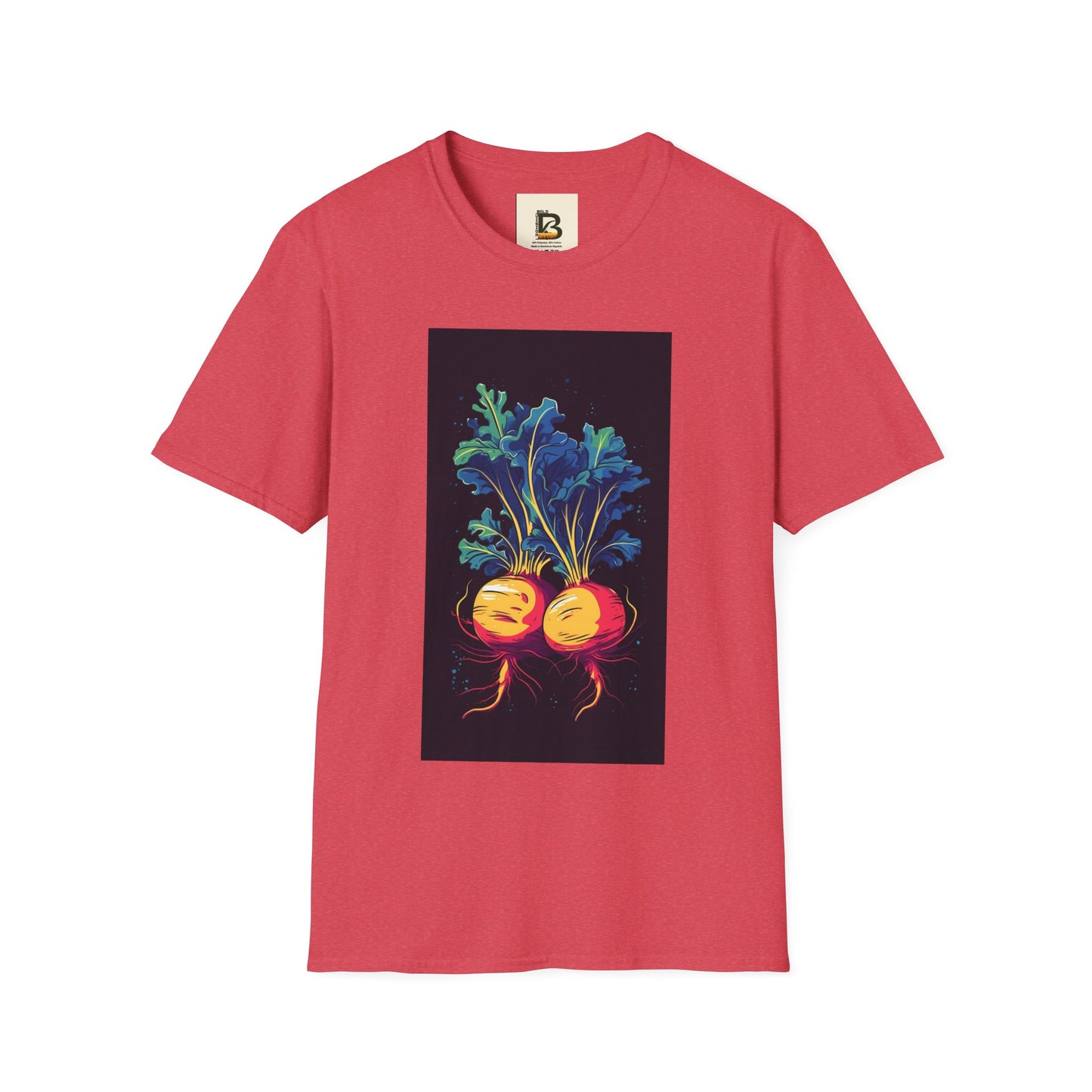 Fresh Organic Turnip Vegetable Vertical Trendy Illustration