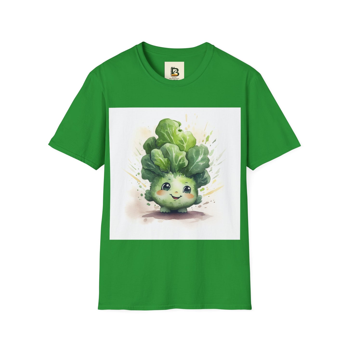 A cartoon of a kale with eyes and a smile on it