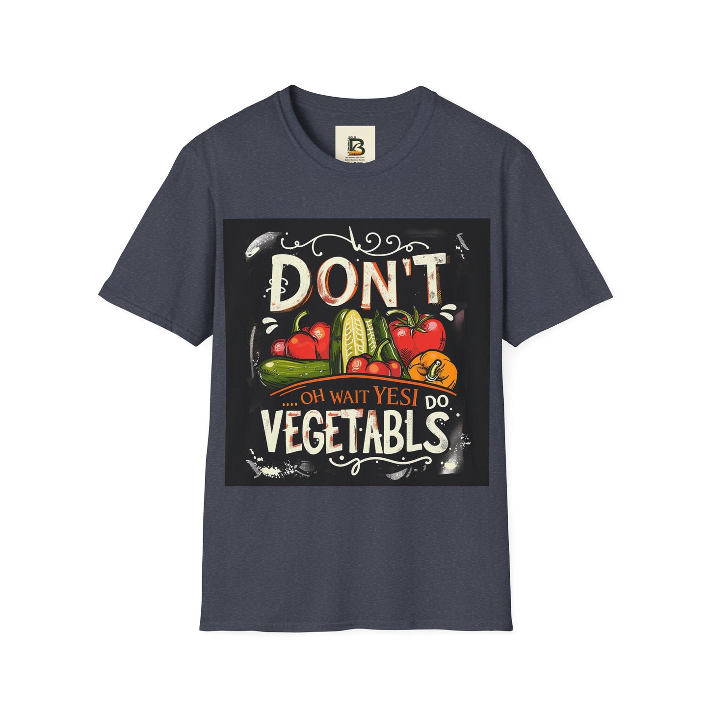 A chalkboard-style illustration featuring various vegetables