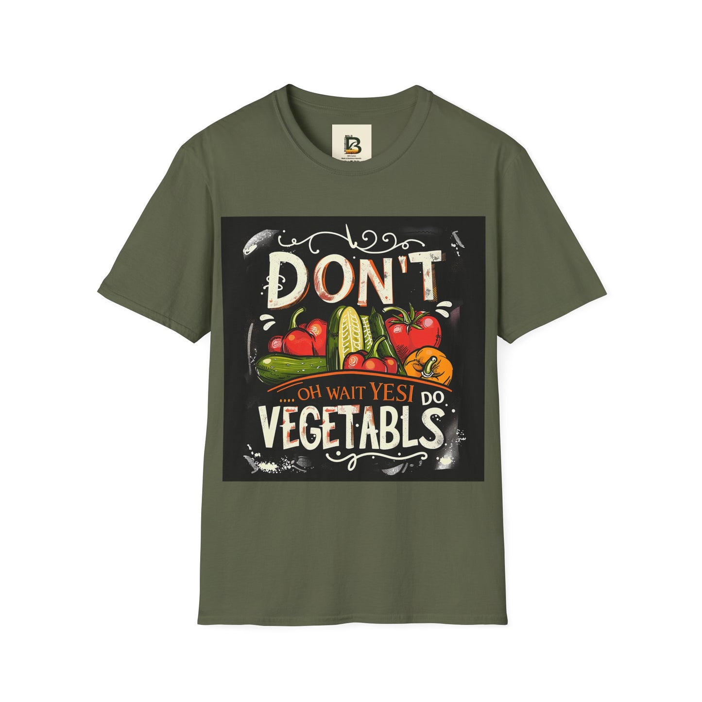 A chalkboard-style illustration featuring various vegetables