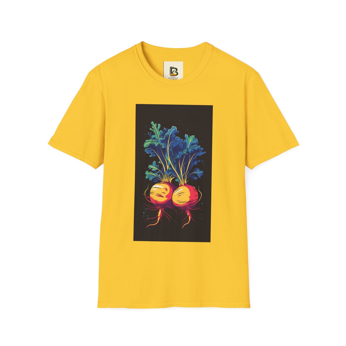 Fresh Organic Turnip Vegetable Vertical Trendy Illustration