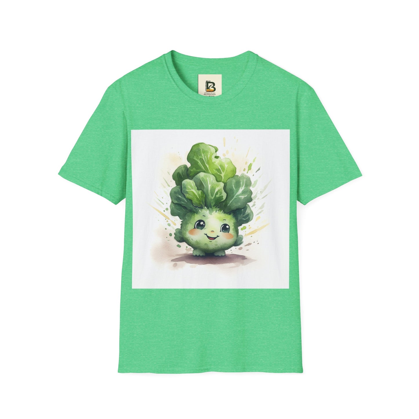 A cartoon of a kale with eyes and a smile on it