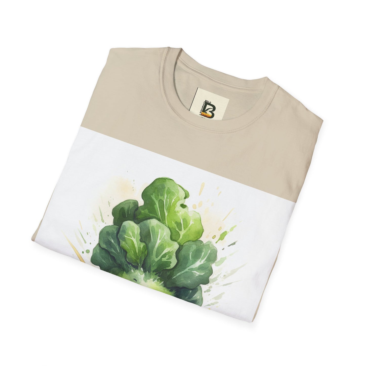 A cartoon of a kale with eyes and a smile on it