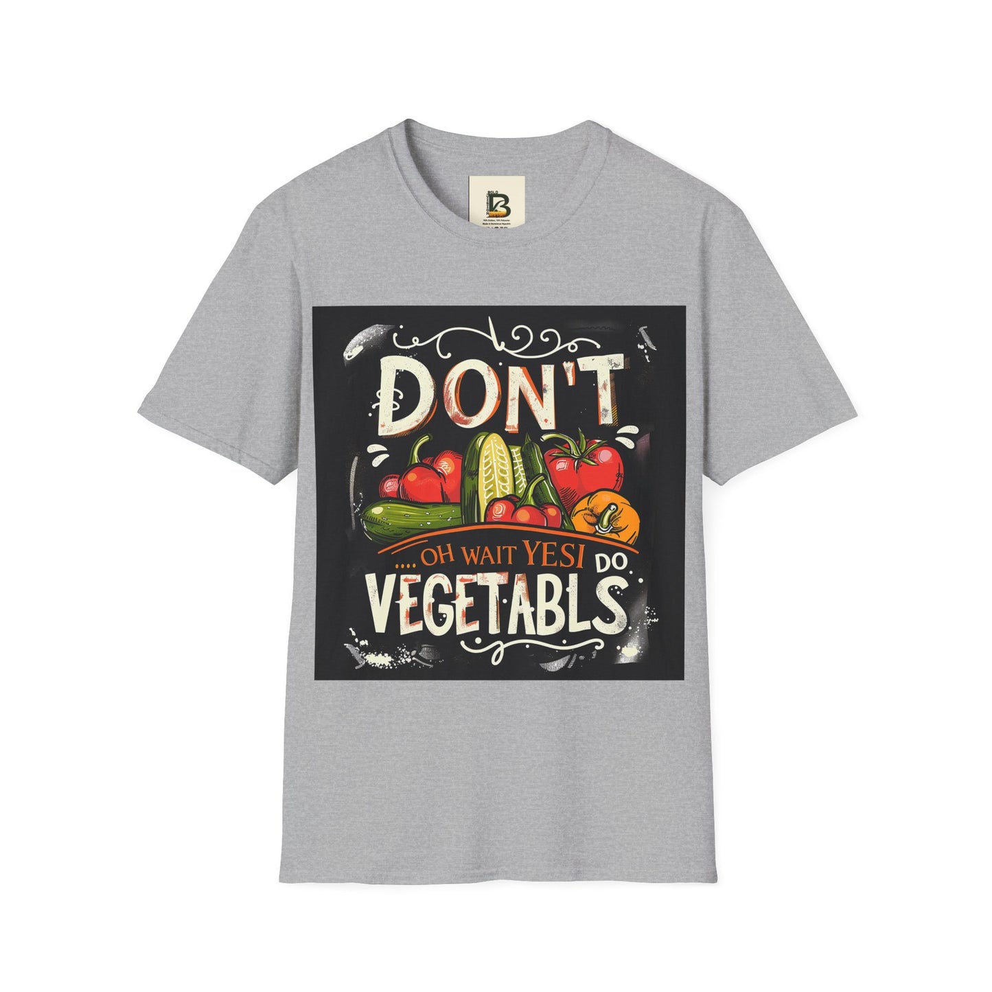 A chalkboard-style illustration featuring various vegetables