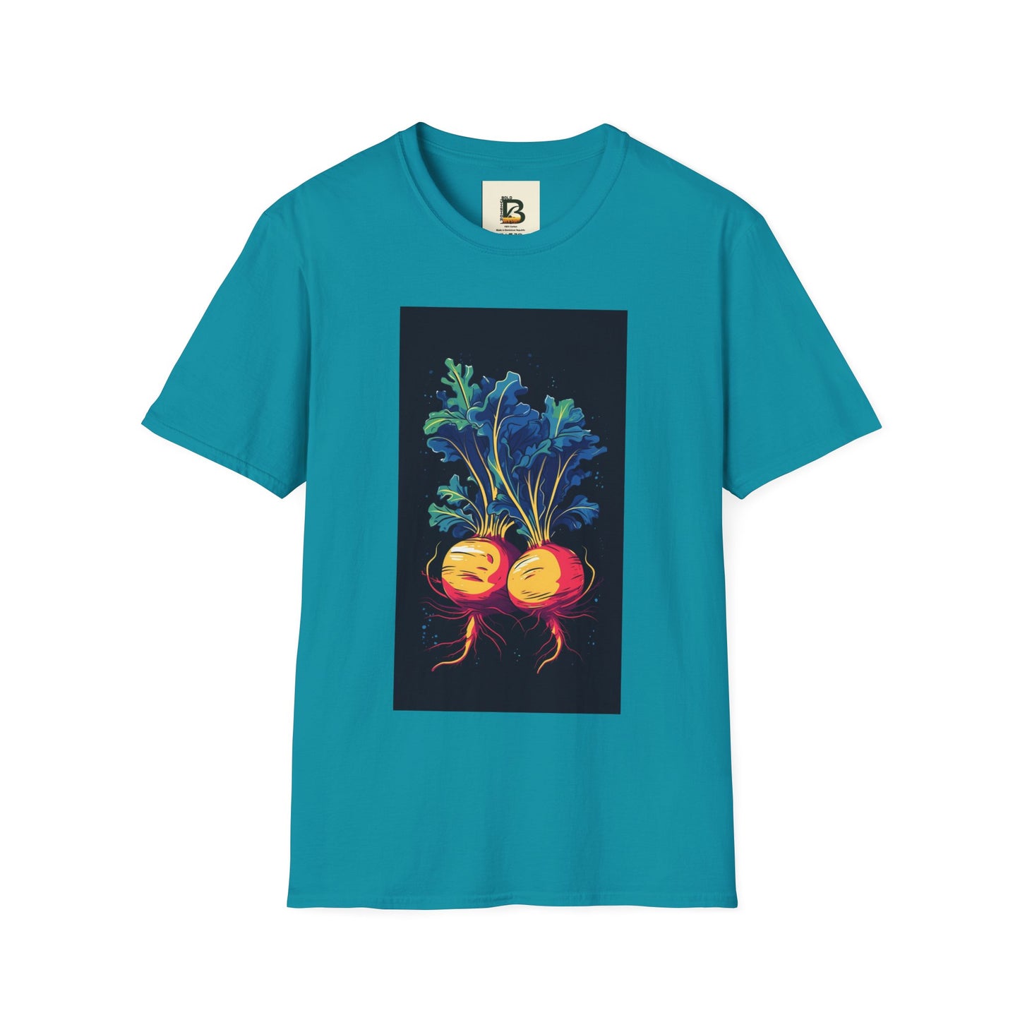Fresh Organic Turnip Vegetable Vertical Trendy Illustration