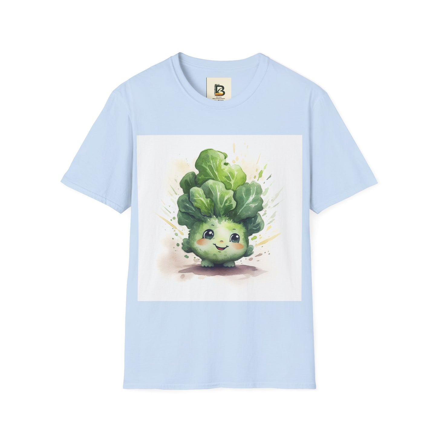 A cartoon of a kale with eyes and a smile on it