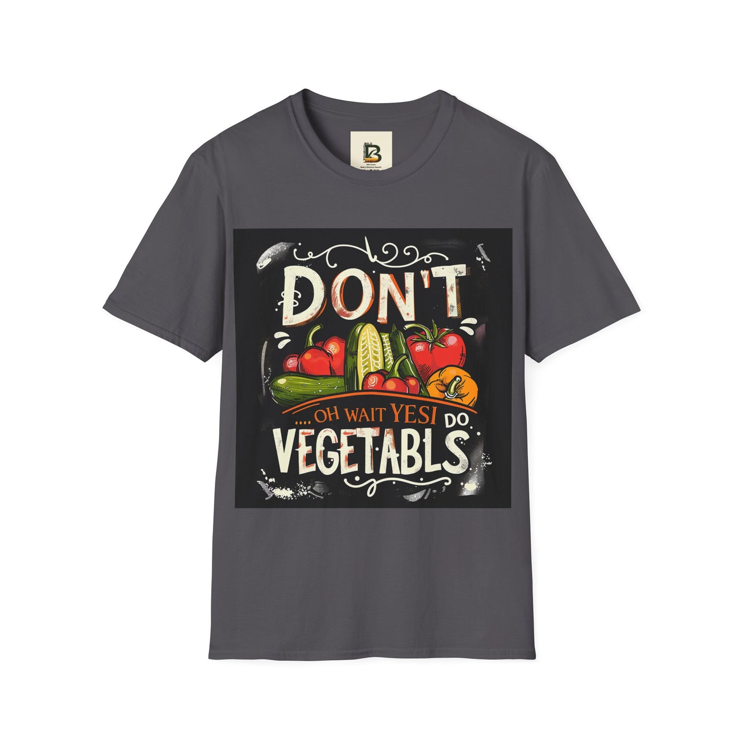 A chalkboard-style illustration featuring various vegetables
