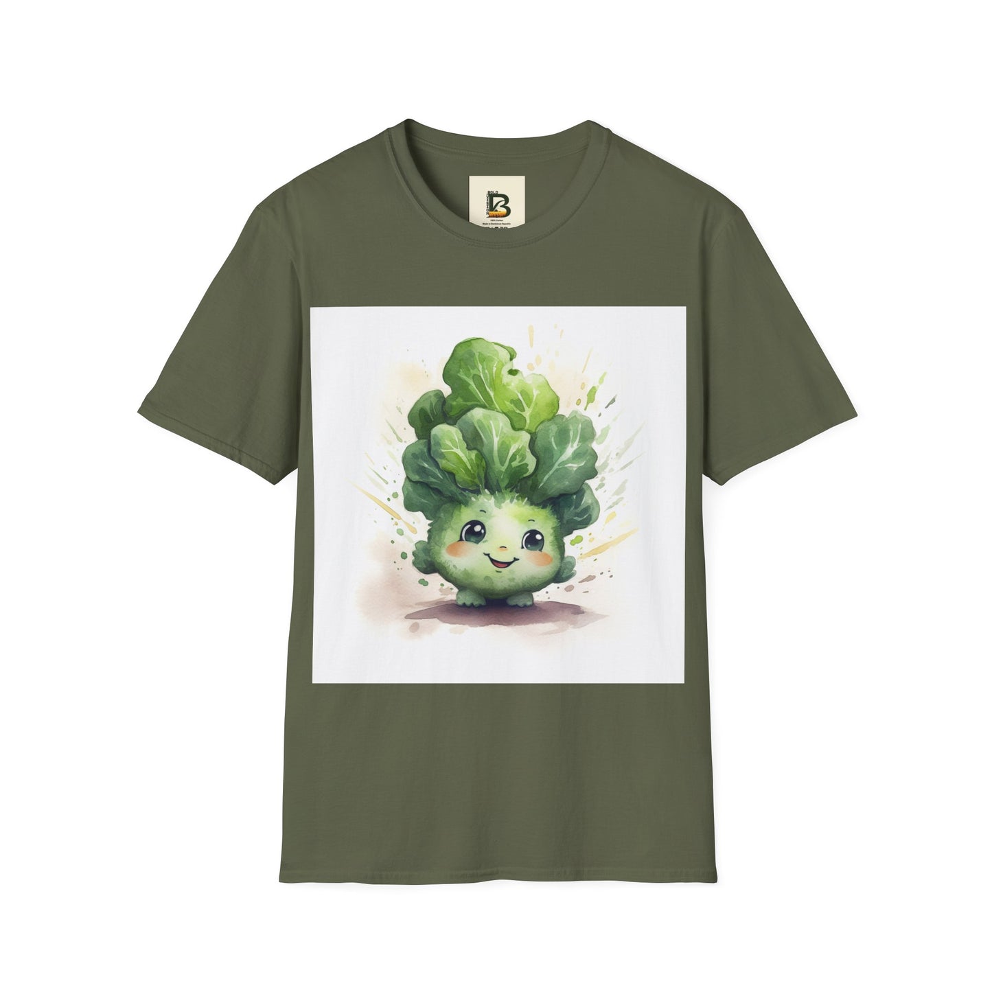 A cartoon of a kale with eyes and a smile on it