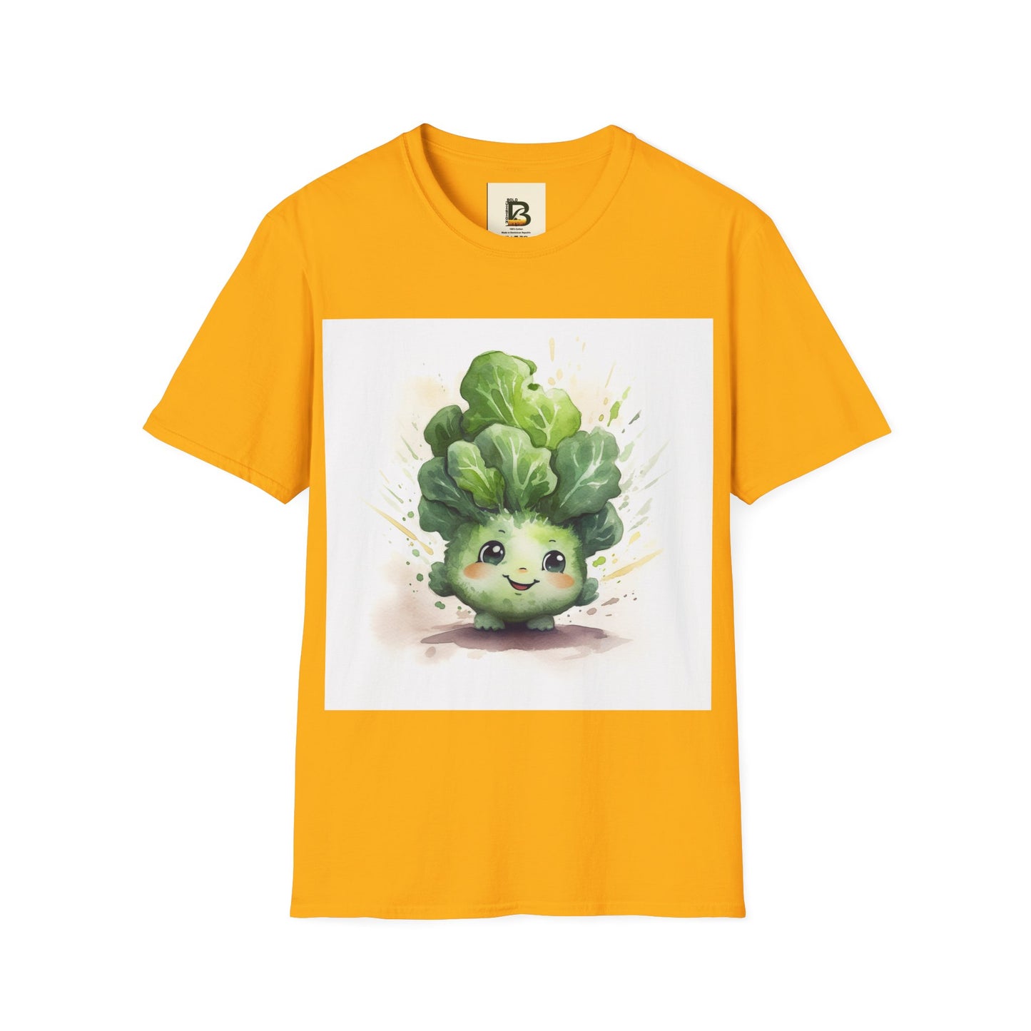 A cartoon of a kale with eyes and a smile on it