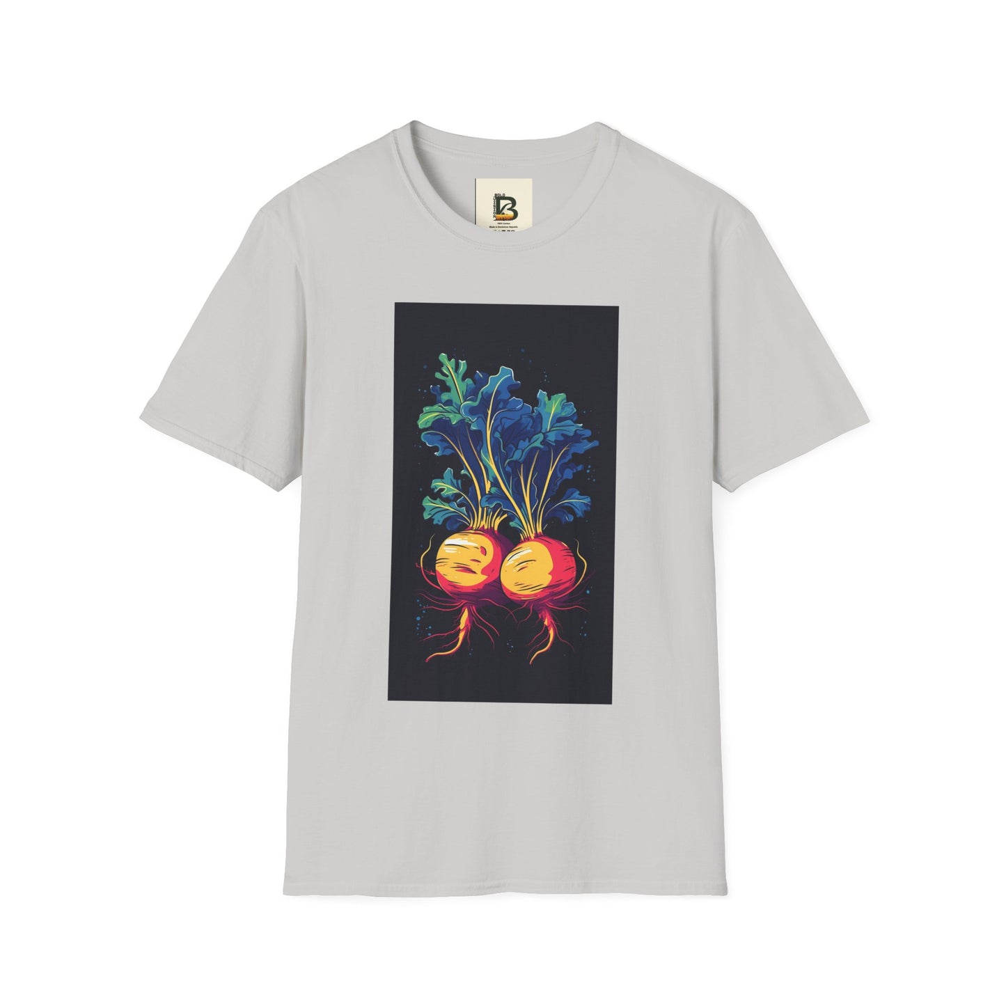 Fresh Organic Turnip Vegetable Vertical Trendy Illustration