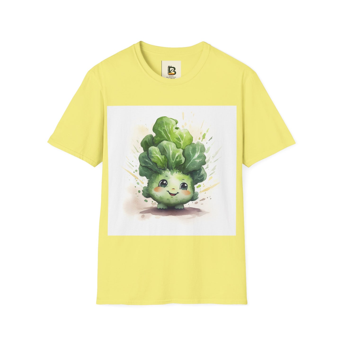 A cartoon of a kale with eyes and a smile on it