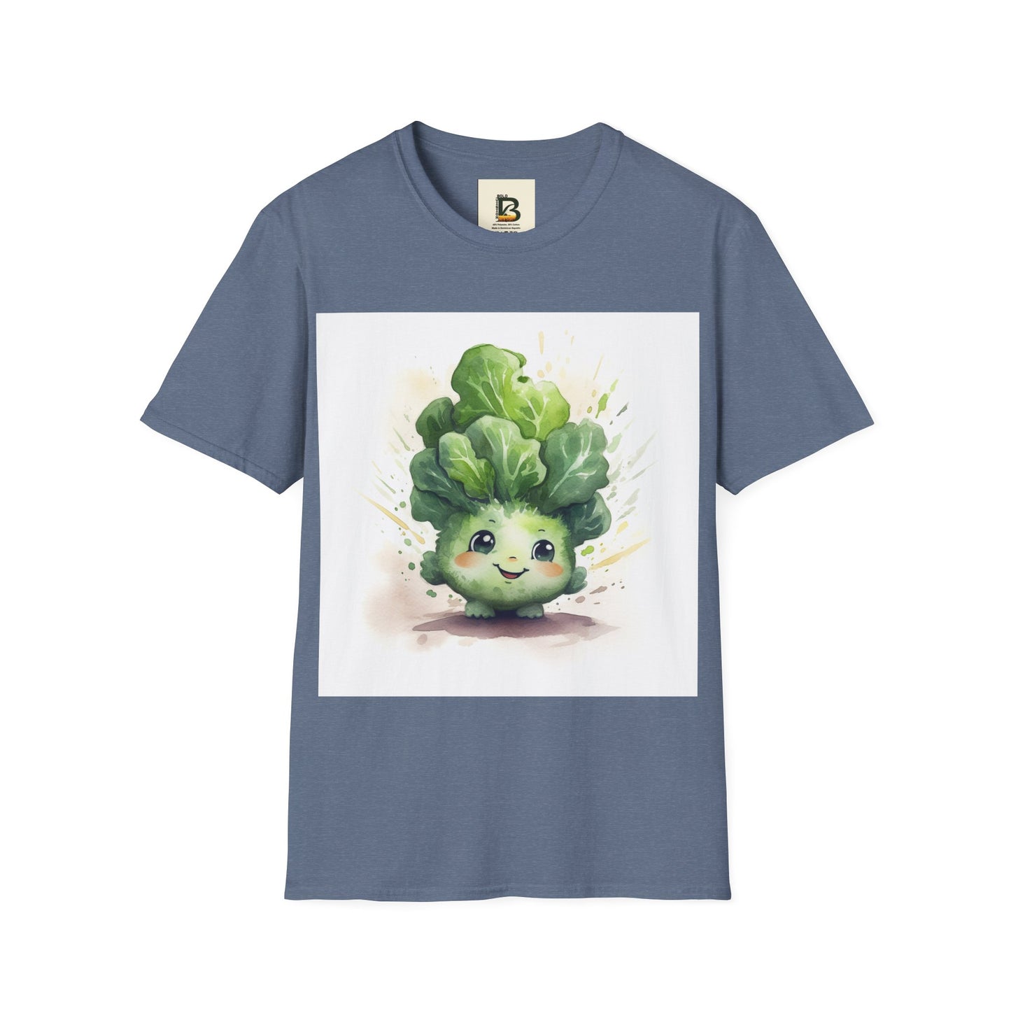 A cartoon of a kale with eyes and a smile on it