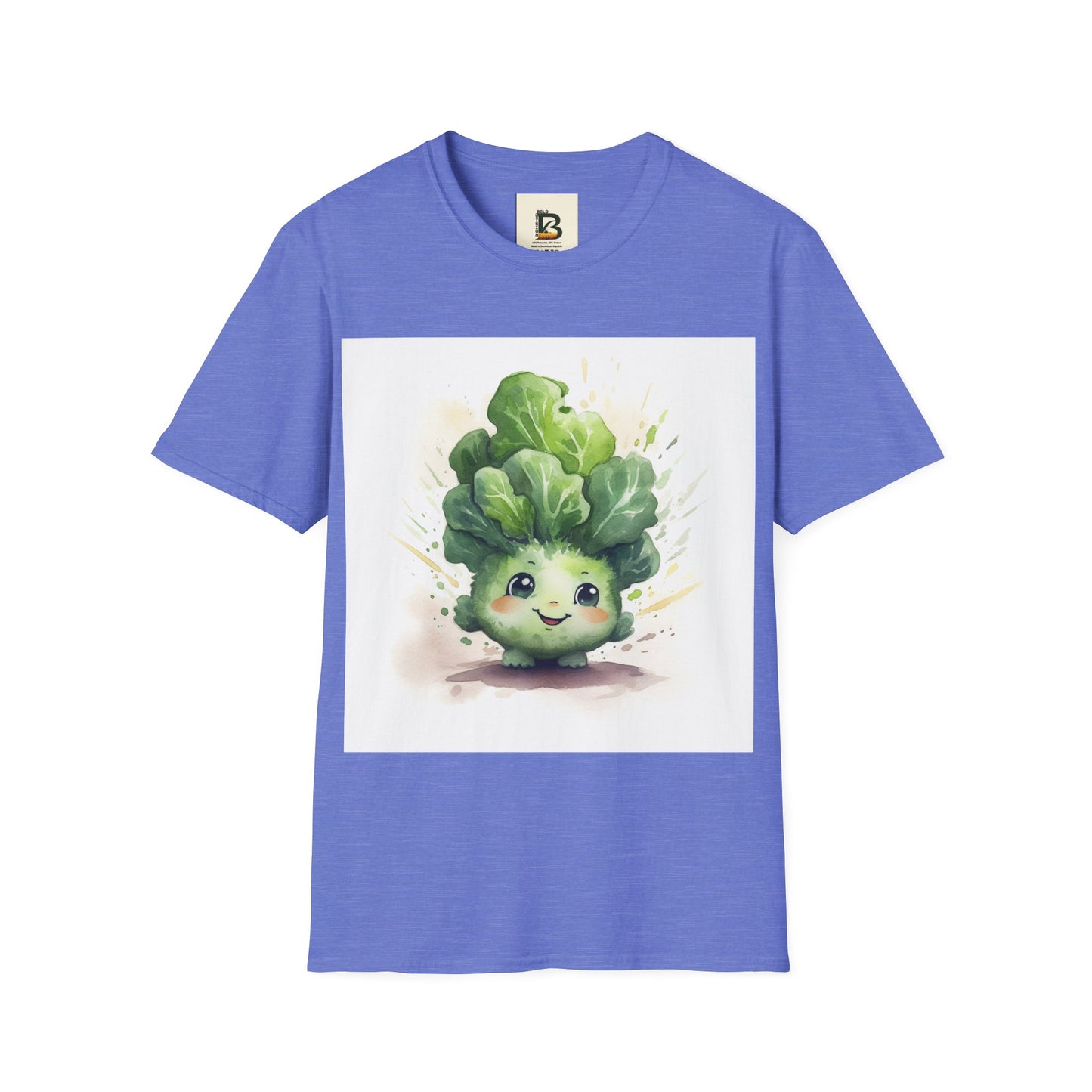 A cartoon of a kale with eyes and a smile on it
