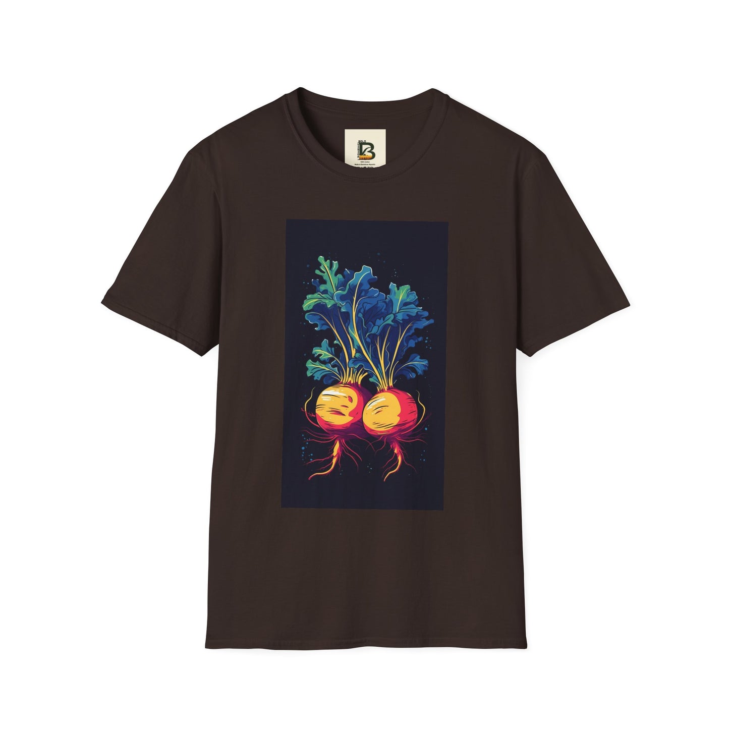 Fresh Organic Turnip Vegetable Vertical Trendy Illustration