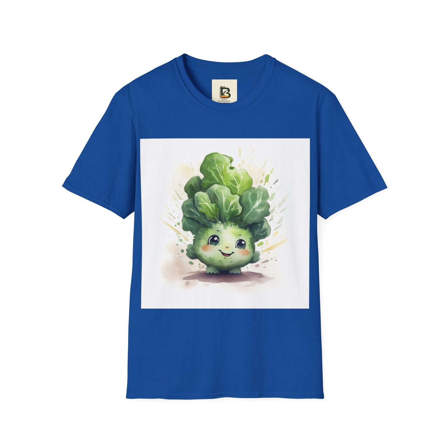 A cartoon of a kale with eyes and a smile on it