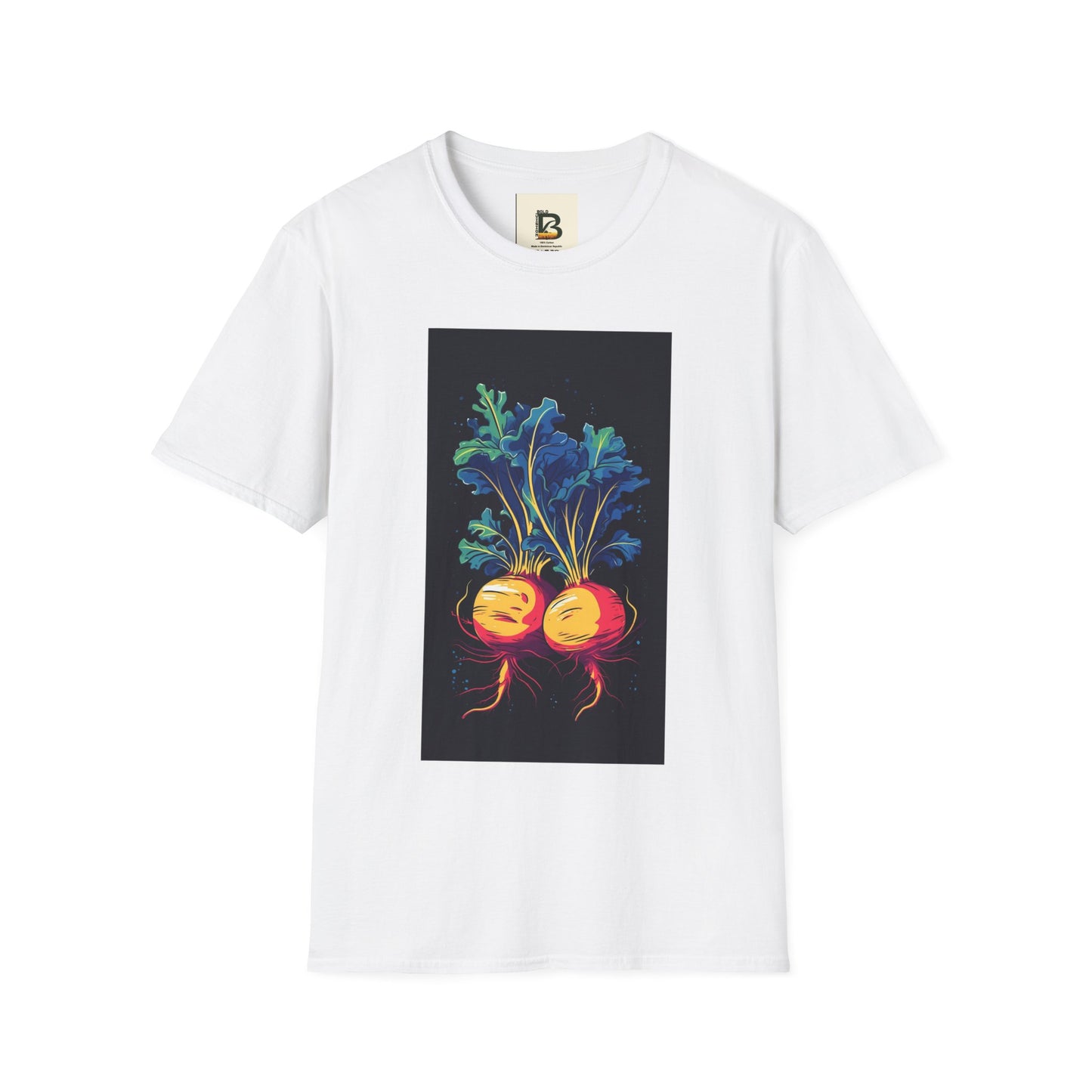 Fresh Organic Turnip Vegetable Vertical Trendy Illustration