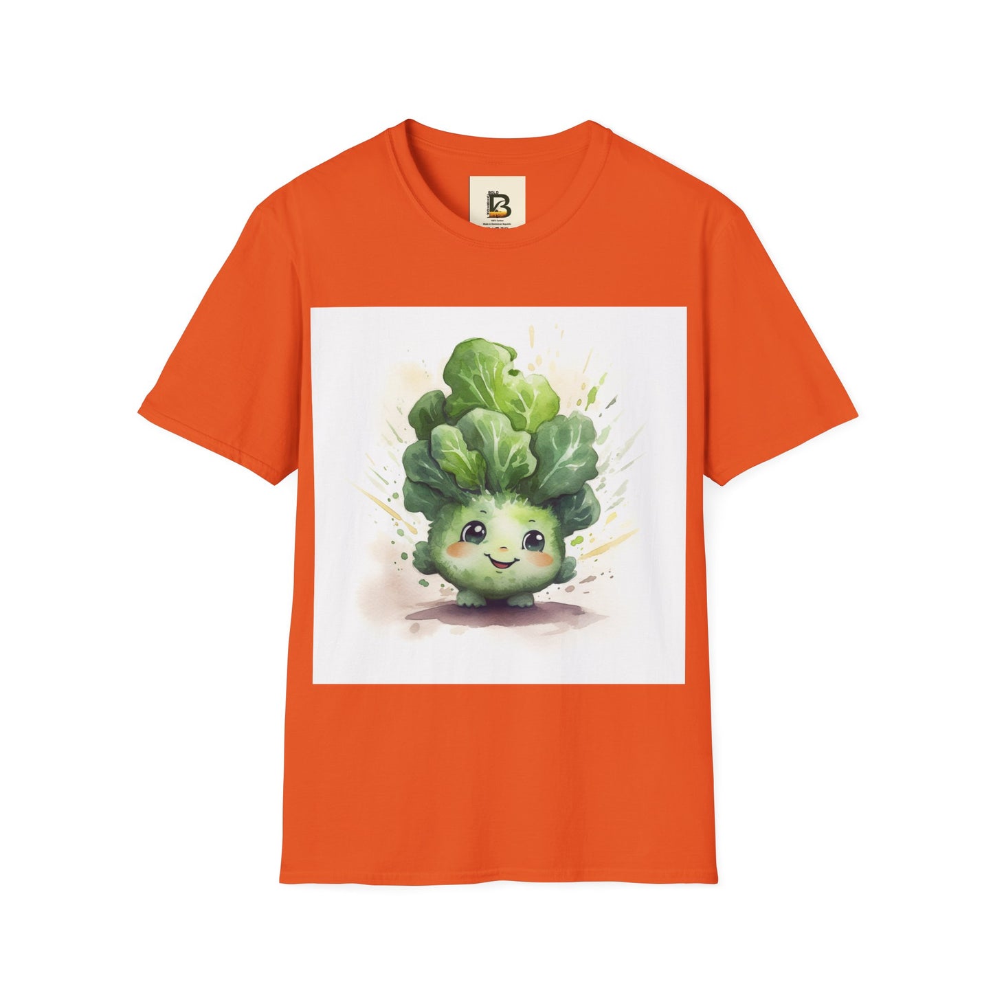A cartoon of a kale with eyes and a smile on it