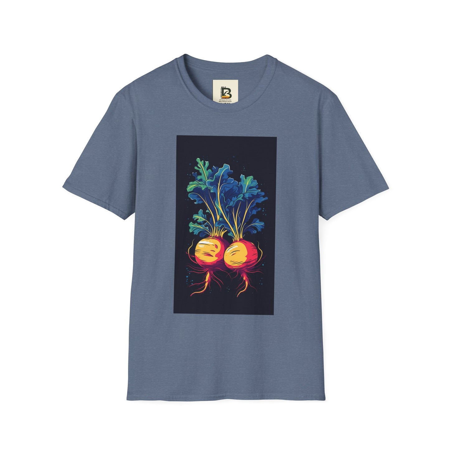 Fresh Organic Turnip Vegetable Vertical Trendy Illustration