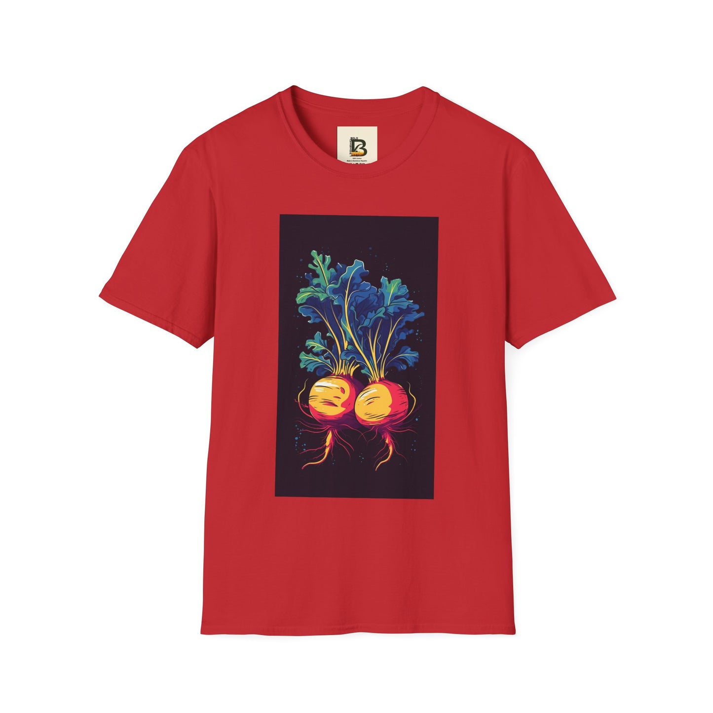Fresh Organic Turnip Vegetable Vertical Trendy Illustration