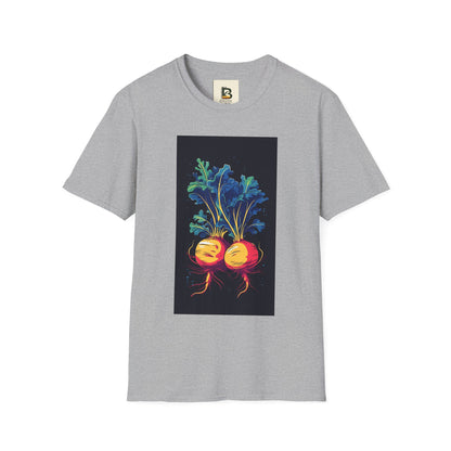Fresh Organic Turnip Vegetable Vertical Trendy Illustration