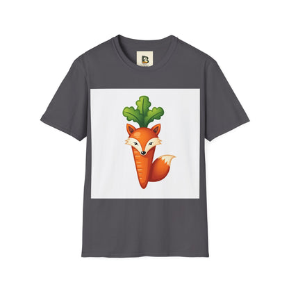 A drawing of a vegetable with a face and a smiling face.