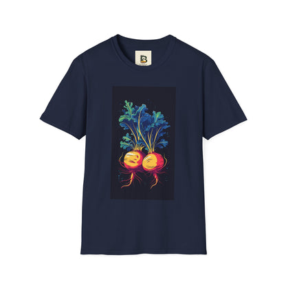 Fresh Organic Turnip Vegetable Vertical Trendy Illustration