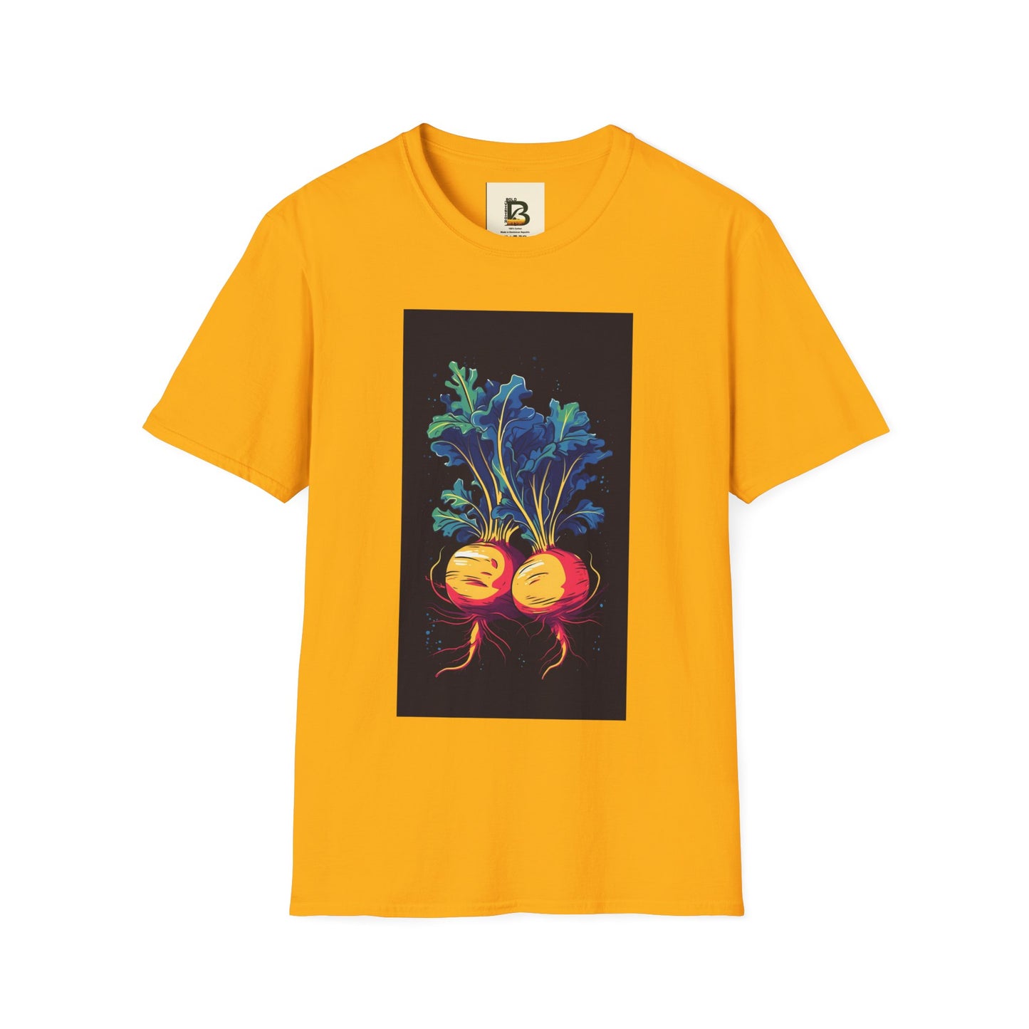 Fresh Organic Turnip Vegetable Vertical Trendy Illustration