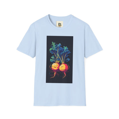 Fresh Organic Turnip Vegetable Vertical Trendy Illustration