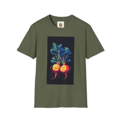 Fresh Organic Turnip Vegetable Vertical Trendy Illustration