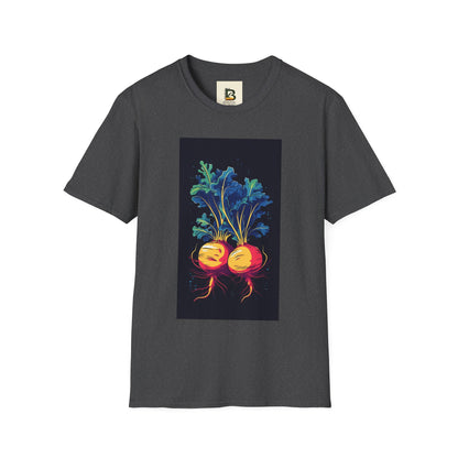 Fresh Organic Turnip Vegetable Vertical Trendy Illustration