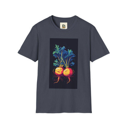 Fresh Organic Turnip Vegetable Vertical Trendy Illustration