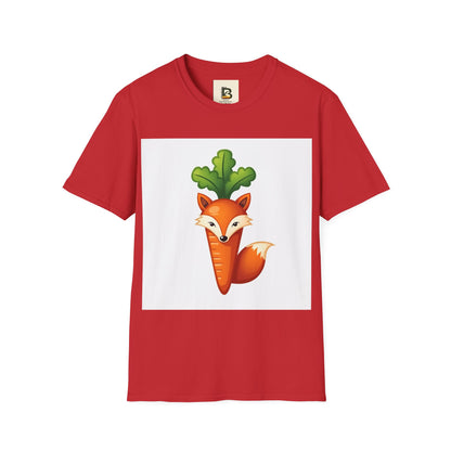 A drawing of a vegetable with a face and a smiling face.