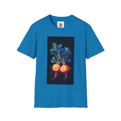 Fresh Organic Turnip Vegetable Vertical Trendy Illustration