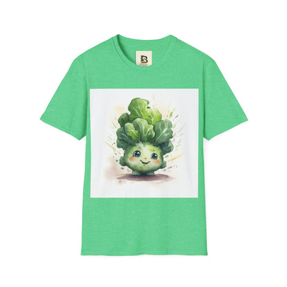 A cartoon of a kale with eyes and a smile on it