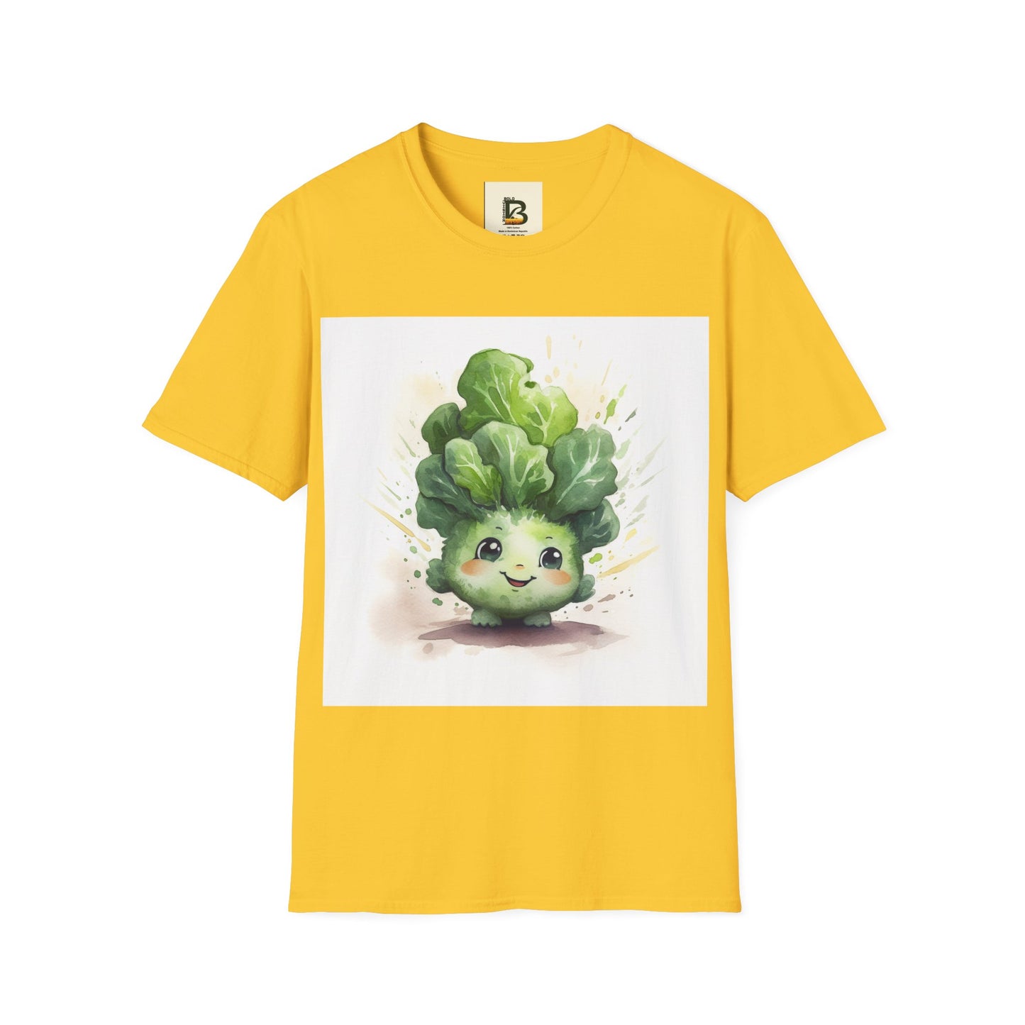 A cartoon of a kale with eyes and a smile on it